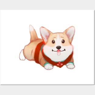 Cute Pembroke Welsh Corgi Drawing Posters and Art